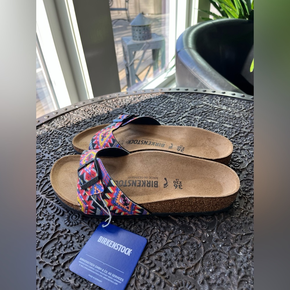 BIRKENSTOCK MADRID SANDALS IN AZTEC GEOMETRIC PRINT 35 EU 4 US